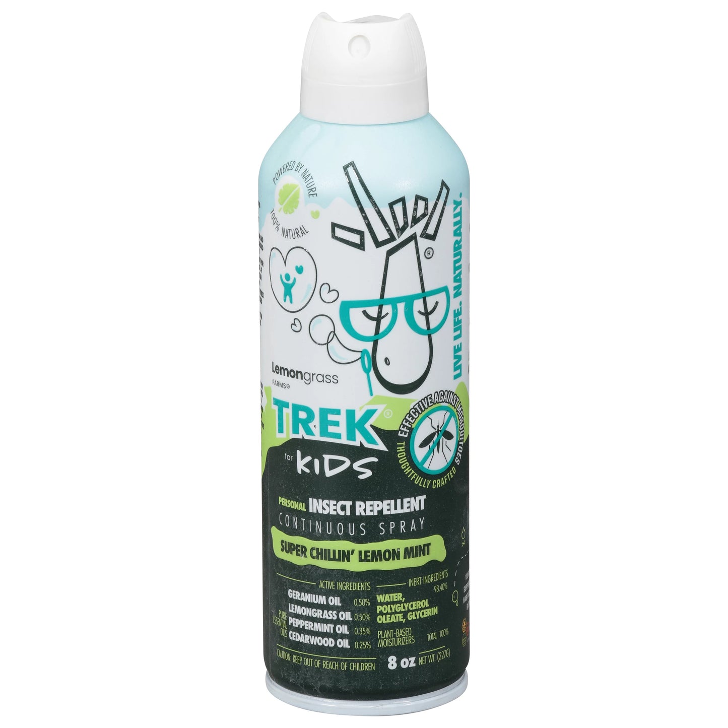 Lemongrass Farms Trek Personal Insect Repellent, for Kids, Super Chillin' Lemon Mint, Spray 8 ounce