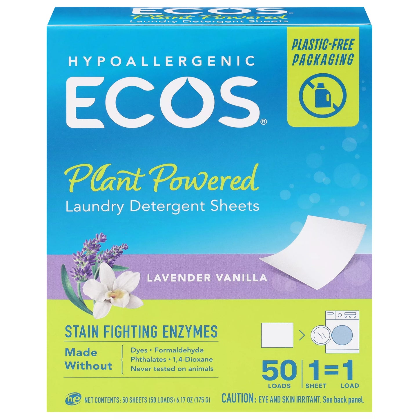 Ecos Plant Powered Lavender Vanilla Laundry Detergent Sheets 50 ct.