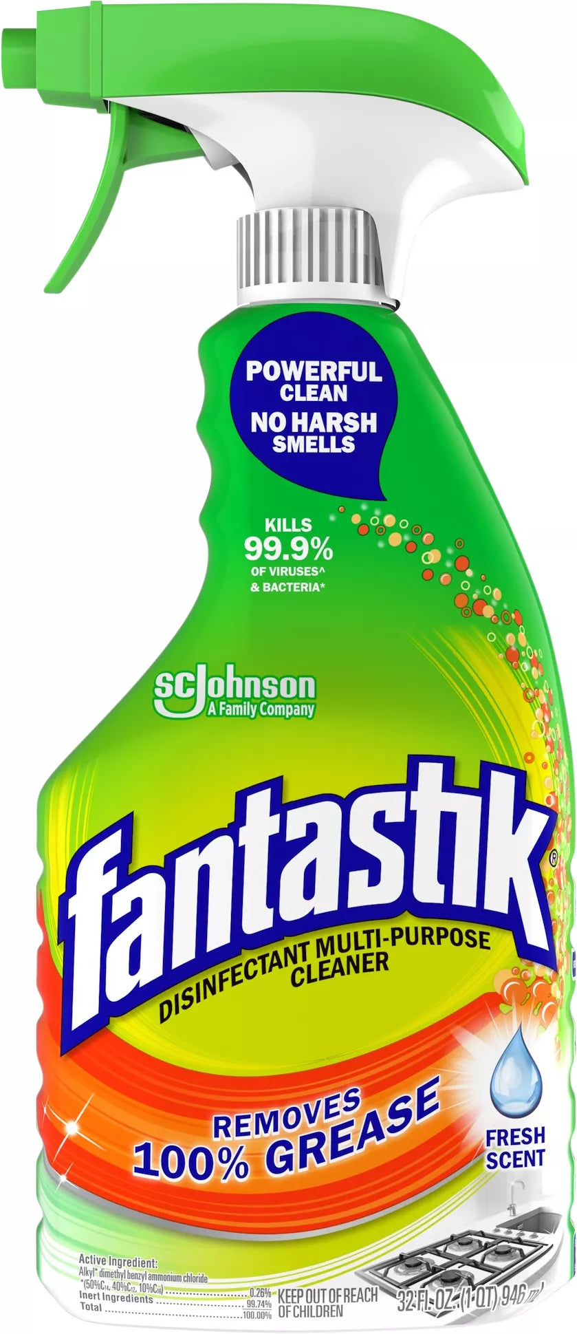 Fantastik Multi-Purpose Cleaner, Disinfectant, Fresh Scent 32 fl. oz.