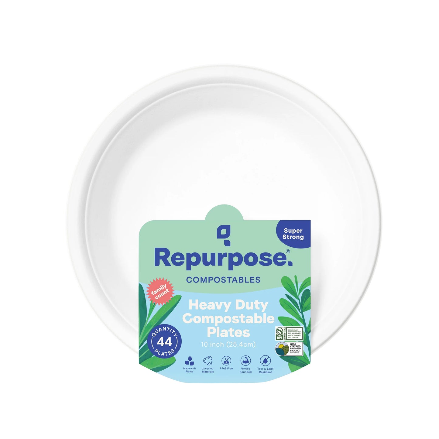 Repurpose Bigger Plates, Compostables, Heavy Duty, 10 Inch 44 ct.