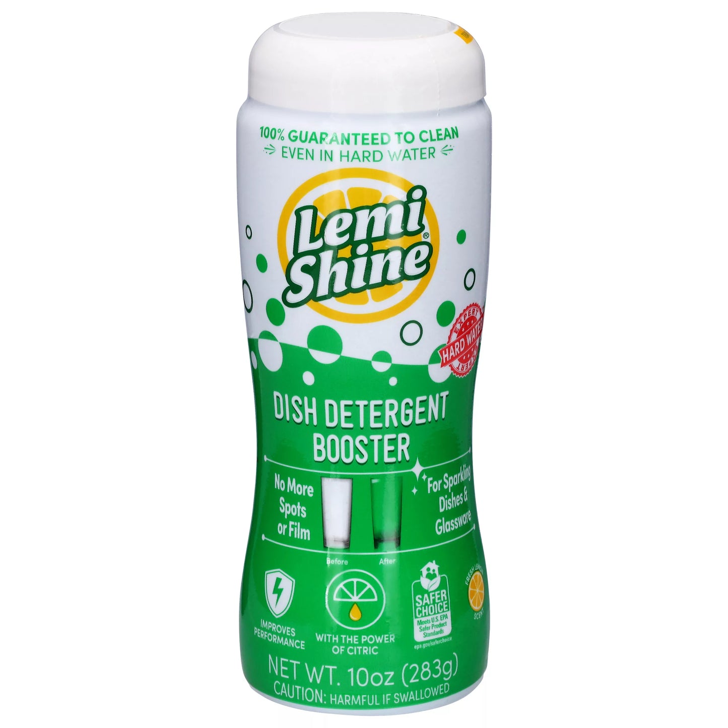 Lemi Shine Fresh Lemon Scent Dish Detergent Booster 10 ounce