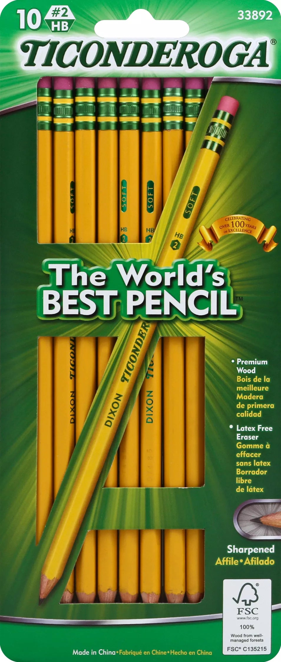 Ticonderoga Pencils, Sharpened, Soft, No. 2 HB