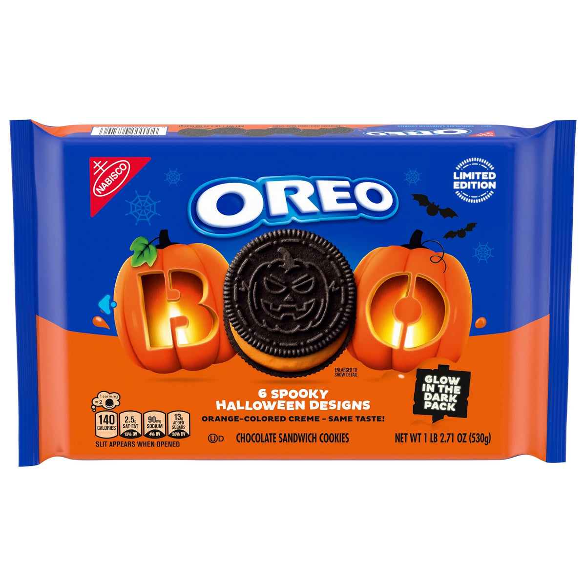 Oreo Spooky Halloween Chocolate Sandwich Cookies with six festive designs, 18.71 oz.