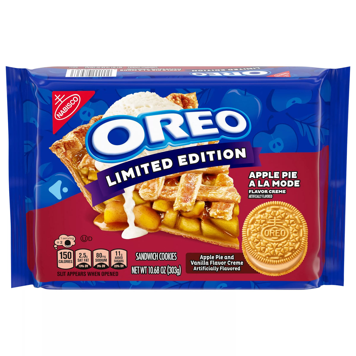 Oreo Apple Pie A La Mode Flavor Creme Sandwich Cookies, 10.68 oz. package from Oreo.