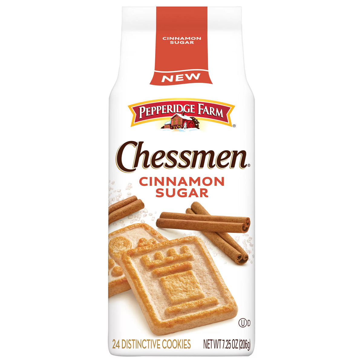 Pepperidge Farm Chessmen Cinnamon Sugar Cookies, 7.25 oz. package from Pepperidge Farm.