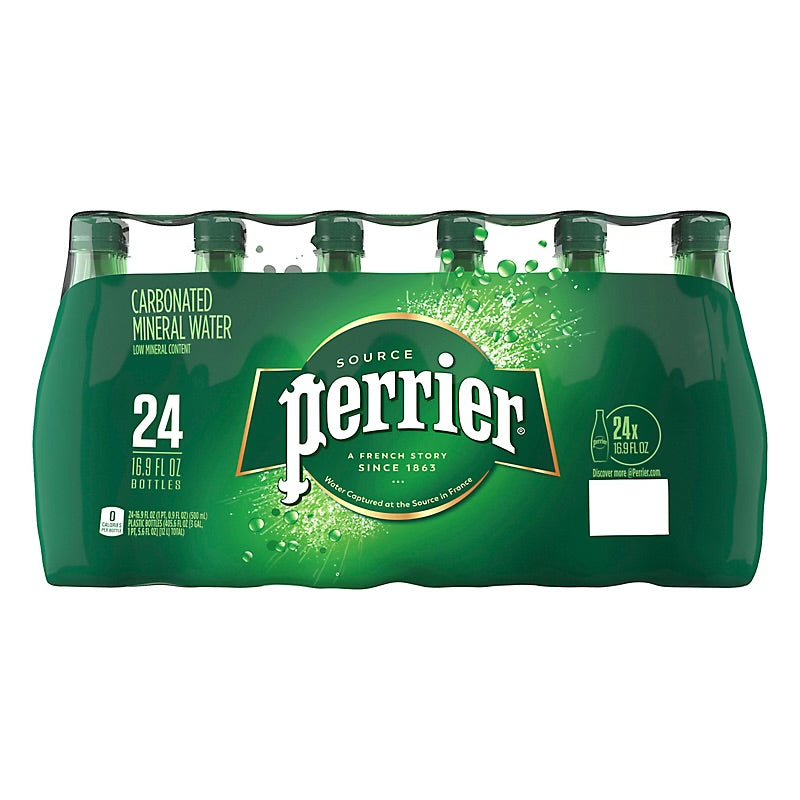 Perrier Sparkling Water Plastic Water Bottles, 24 ct./16.9 oz.