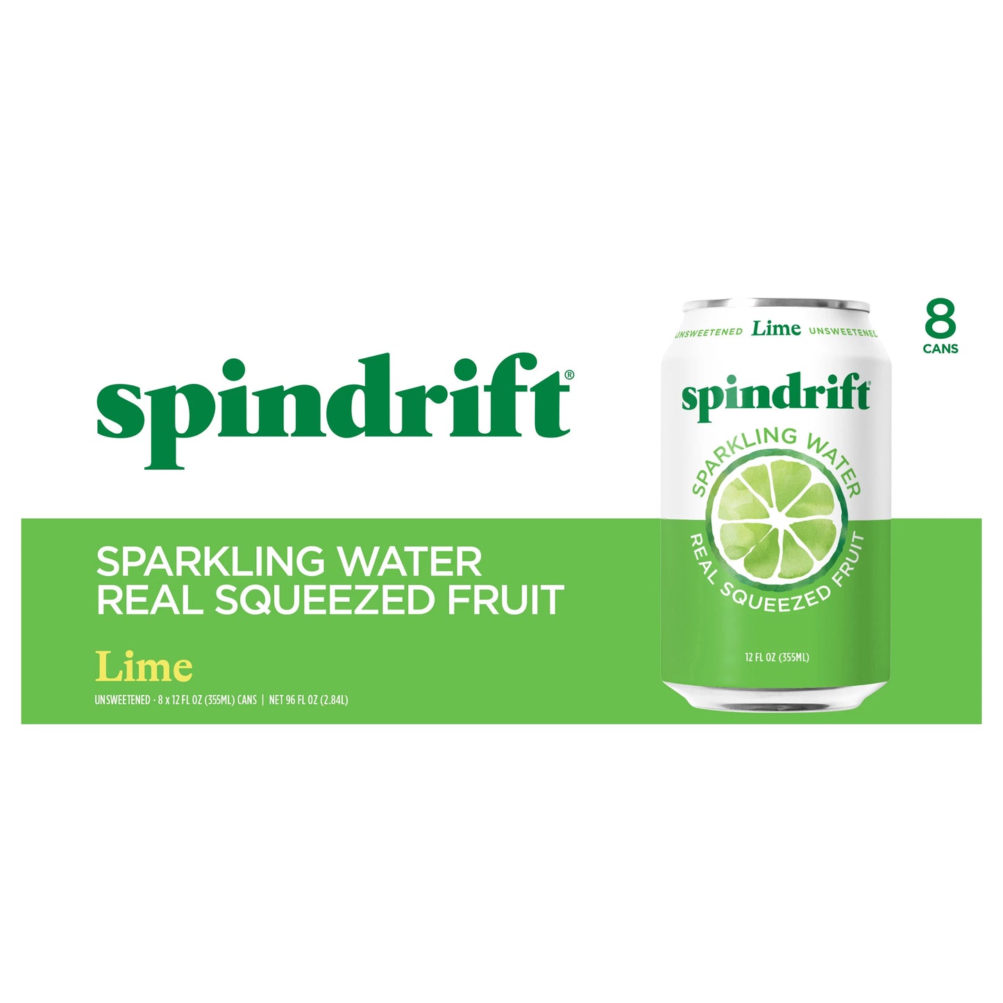 Spindrift Lime Sparkling Water 8 x 12 fl. oz.