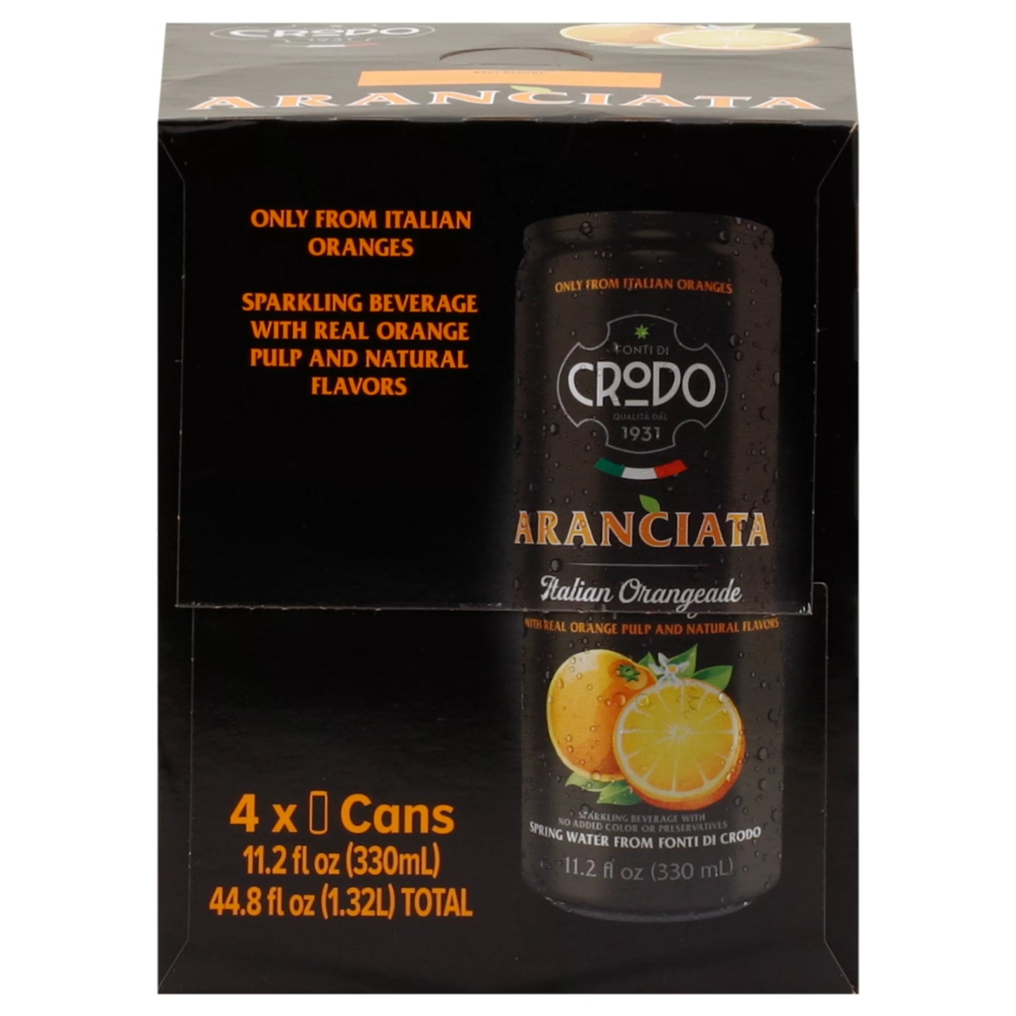Crodo Aranciata Sparkling Italian Orangeade 4 x 11.2 fl. oz. bulk pack available from Crabtree Supply. Fast local delivery and nationwide shipping.