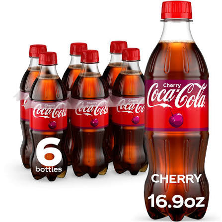 Coca-Cola Cherry Soda Bottles 6 x 16.9 fl. oz. bulk pack available from Crabtree Supply. Fast local delivery and nationwide shipping.