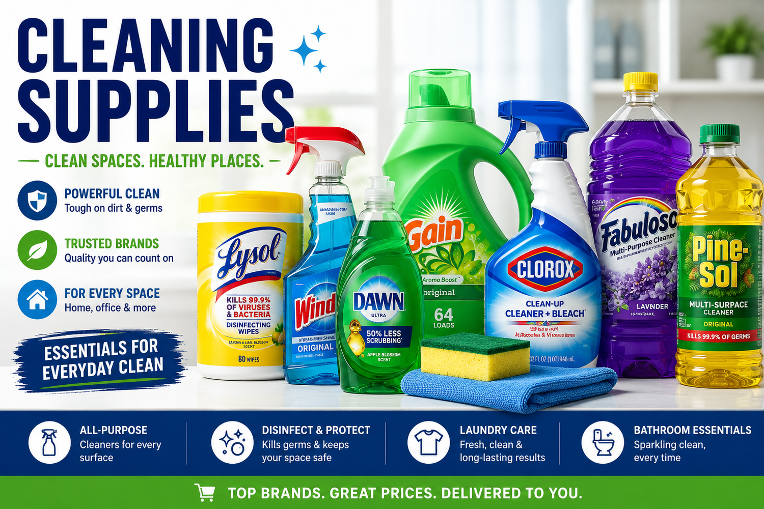Cleaning Supplies - Household Cleaners, Disinfectants & More