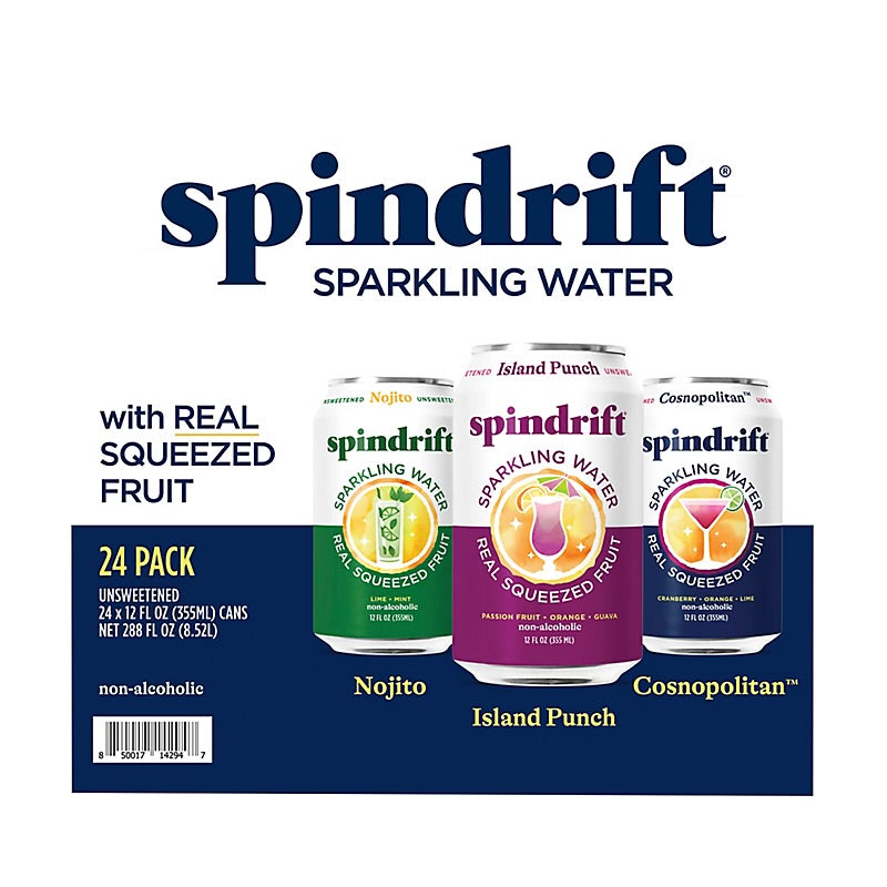 Spindrift Mocktails Variety Pack, Nojito, Island Punch, Cosno, 24 pk./12 fl. oz. bulk pack available from Crabtree Supply. Fast local delivery and nationwide shipping.