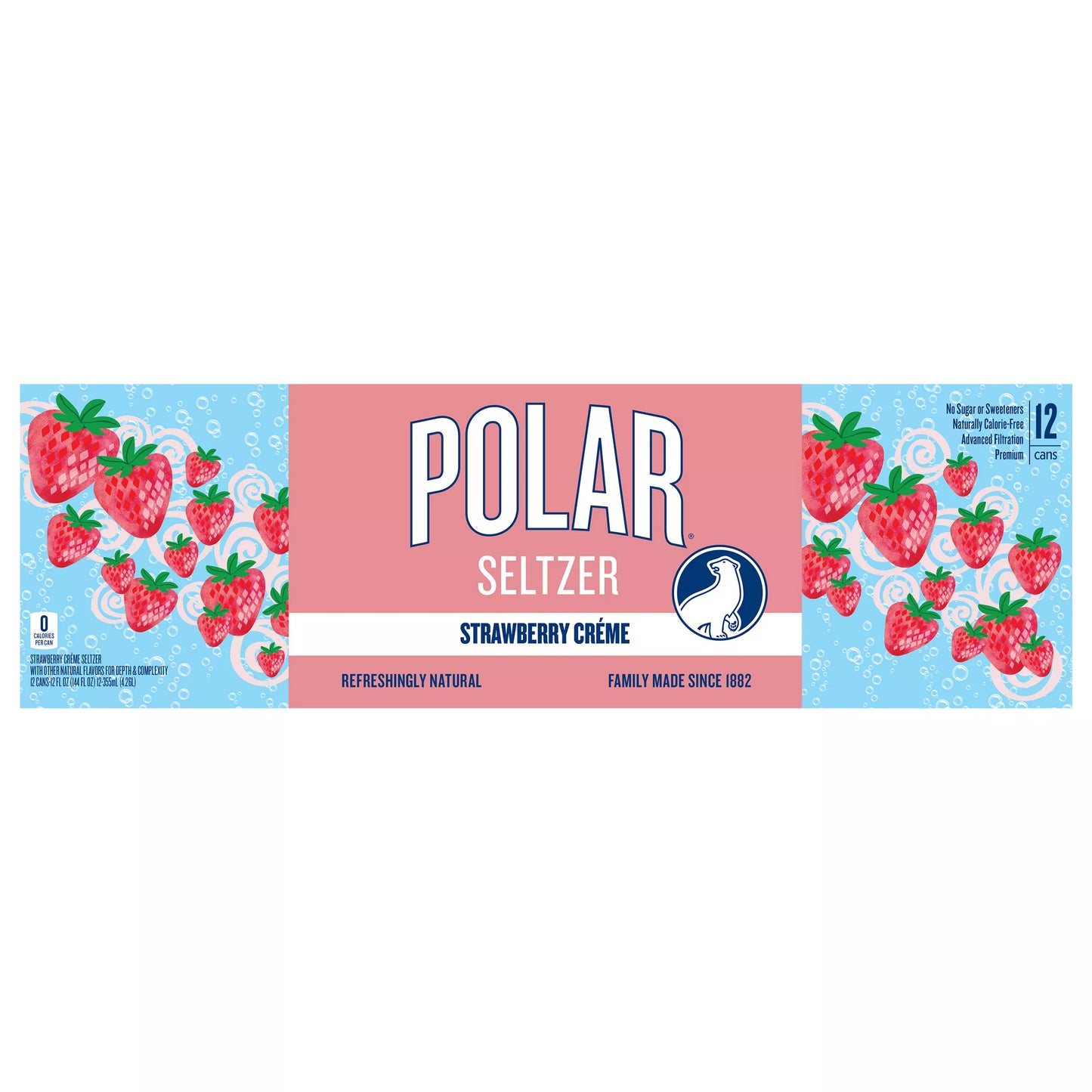Polar Strawberry Creme Seltzer bulk pack available from Crabtree Supply. Fast local delivery and nationwide shipping.