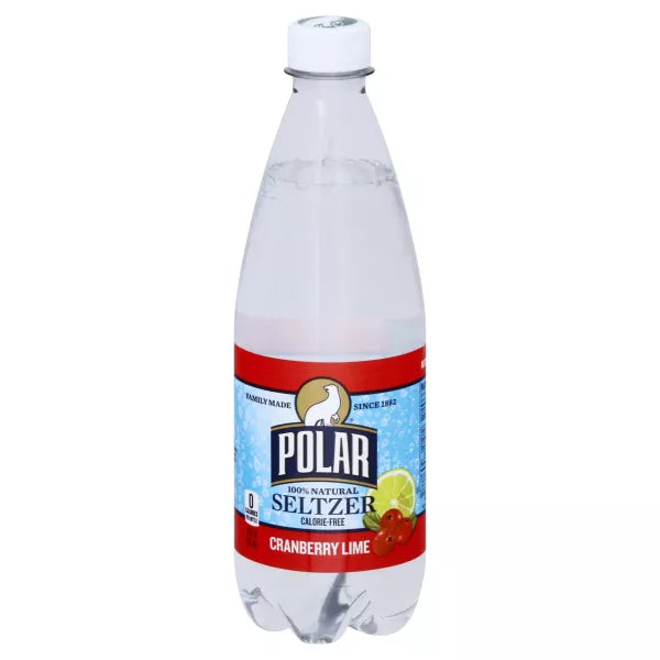 Polar Seltzer, 100% Natural, Cranberry Lime 20 fl. oz.