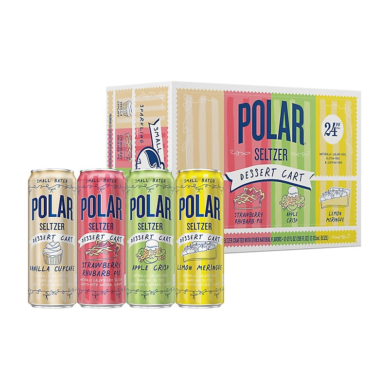 Polar Seltzer Dessert Cart Variety Pack, Cans, 24 pk./12 fl. oz. bulk pack available from Crabtree Supply. Fast local delivery and nationwide shipping.