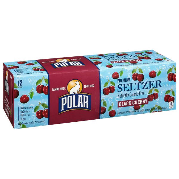 Polar Seltzer, Black Cherry, Premium bulk pack available from Crabtree Supply. Fast local delivery and nationwide shipping.