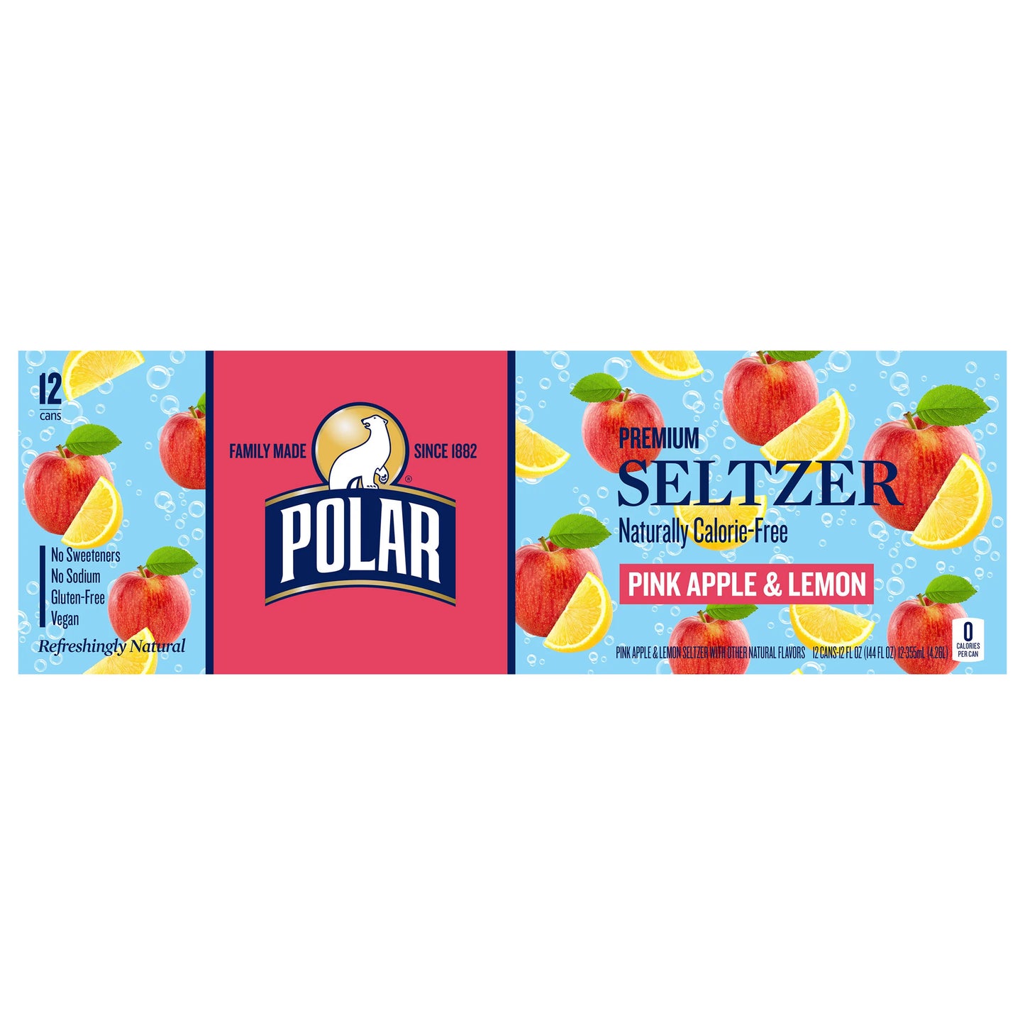 Polar Premium Pink Apple & Lemon Seltzer bulk pack available from Crabtree Supply. Fast local delivery and nationwide shipping.