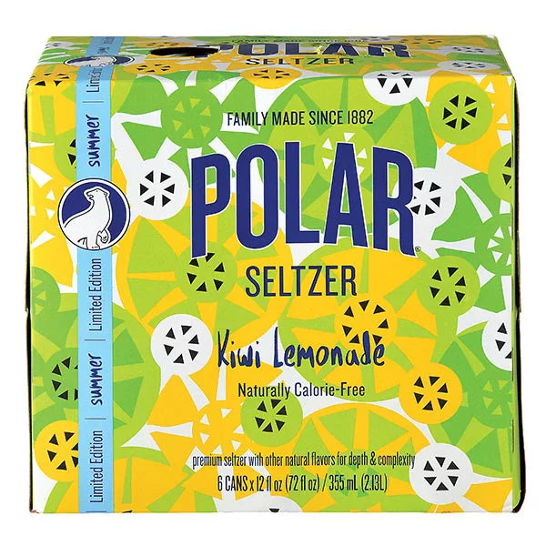 Polar Seltzer Kiwi Lemonade 12fl oz 6-pack bulk pack available from Crabtree Supply. Fast local delivery and nationwide shipping.