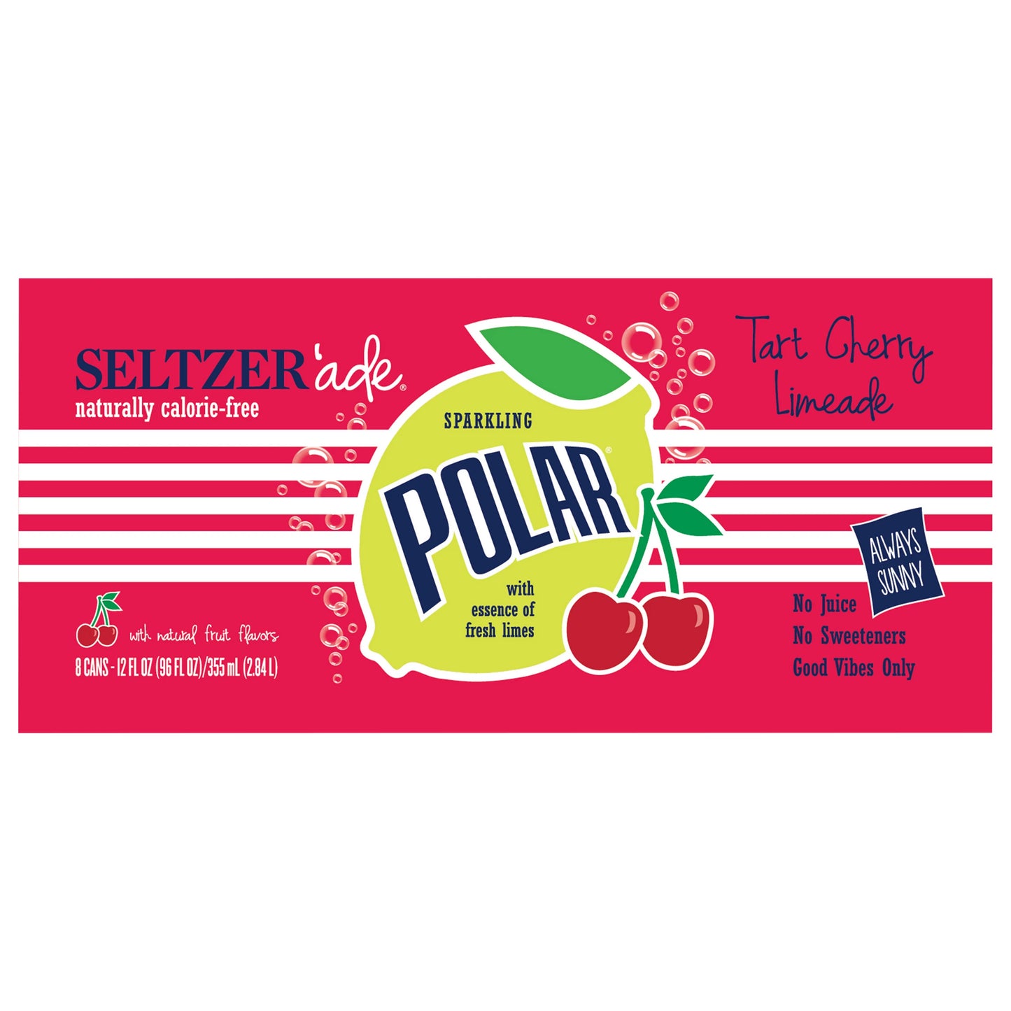 Polar Sparkling Tart Cherry Limeade Seltzer'ade bulk pack available from Crabtree Supply. Fast local delivery and nationwide shipping.
