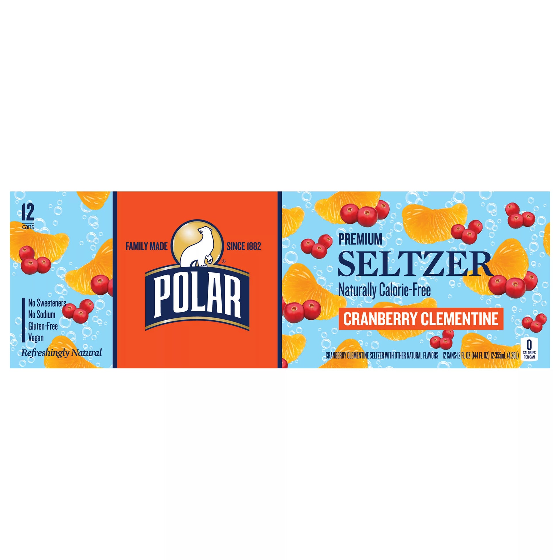 Polar Premium Cranberry Clementine Seltzer bulk pack available from Crabtree Supply. Fast local delivery and nationwide shipping.