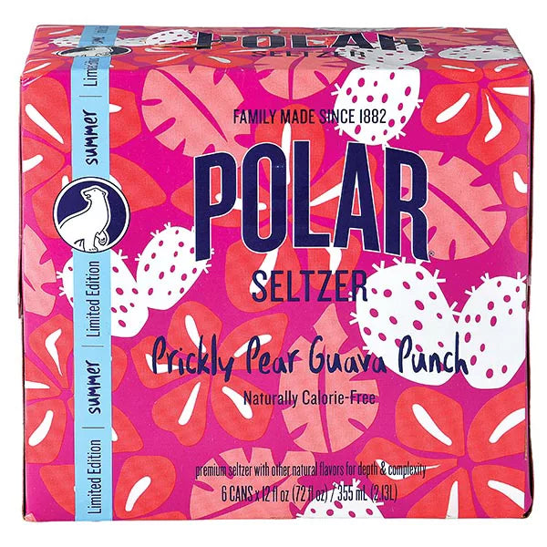 Polar Seltzer Prickly Pear Guava Punch 12Fl oz 6-pack bulk pack available from Crabtree Supply. Fast local delivery and nationwide shipping.