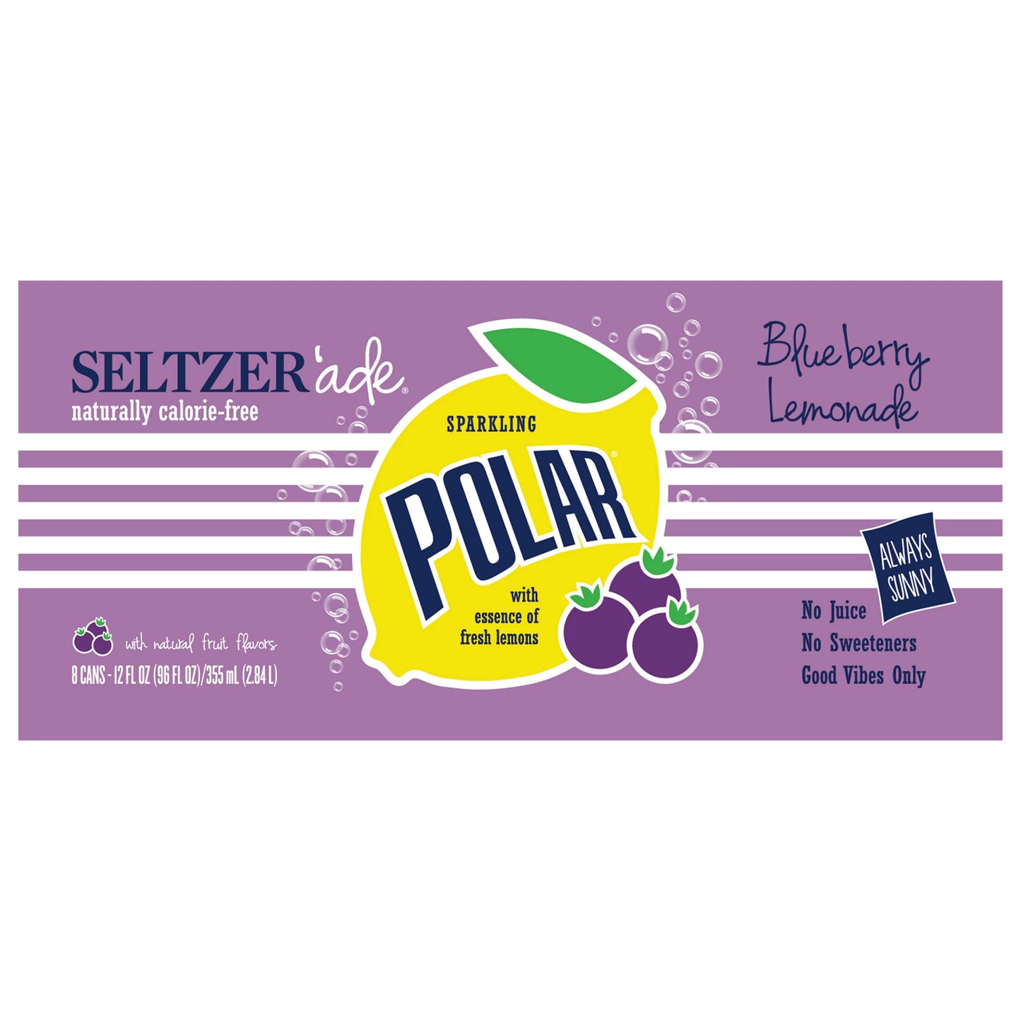 Polar Sparkling Blueberry Lemonade Seltzer'ade bulk pack available from Crabtree Supply. Fast local delivery and nationwide shipping.