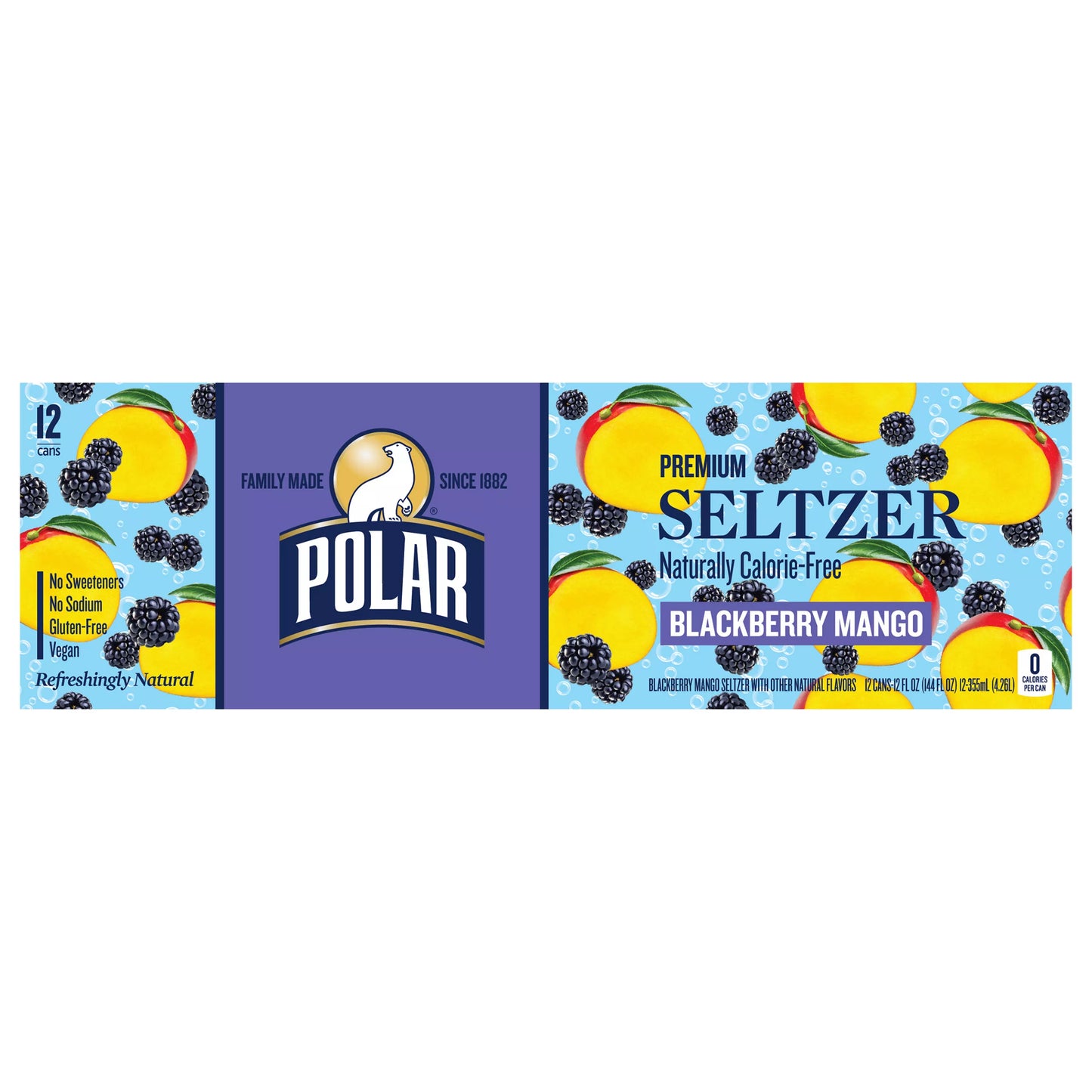 Polar Premium Blackberry Mango Seltzer 12 x 12 fl. oz. bulk pack available from Crabtree Supply. Fast local delivery and nationwide shipping.