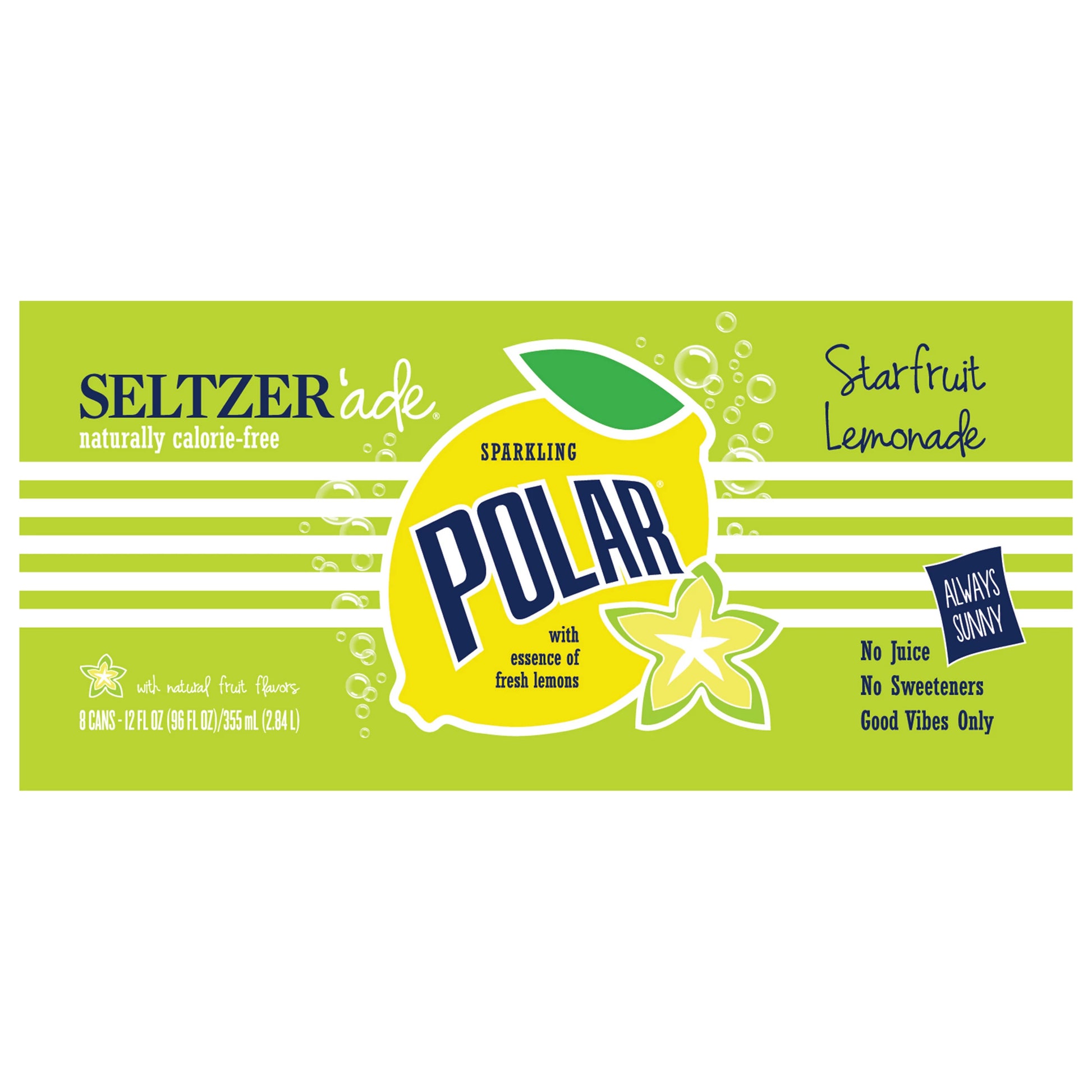 Polar Sparkling Starfruit Lemonade Seltzer'ade bulk pack available from Crabtree Supply. Fast local delivery and nationwide shipping.