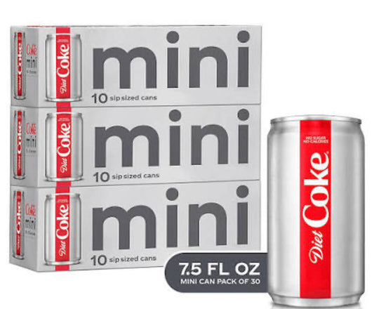 Diet Coke Diet Soda Mini Cans Club Pack (30 ct, 7.5 oz)