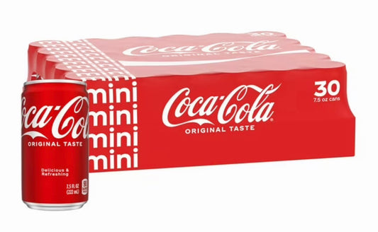 Coca-Cola Classic Soda Mini Cans Club Pack (30 ct, 7.5 oz)