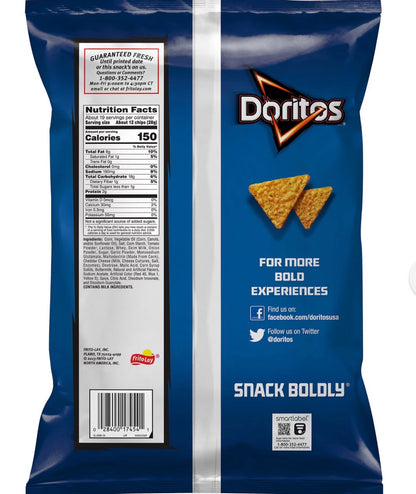 Doritos Nacho Cheese & Doritos Cool Ranch Tortilla Chips, 2 pk. – alternate product view 3