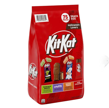 Kit Kat Assorted Flavored Wafer Snack Size, Halloween Candy Bag, 75 ct. product packaging