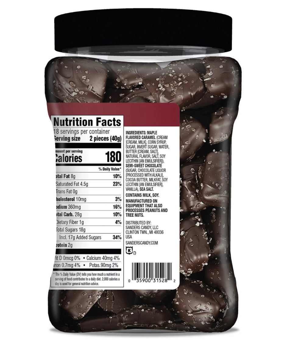 Sanders Dark Chocolate Maple Sea Salt Caramels, 25 oz. – alternate product view 3