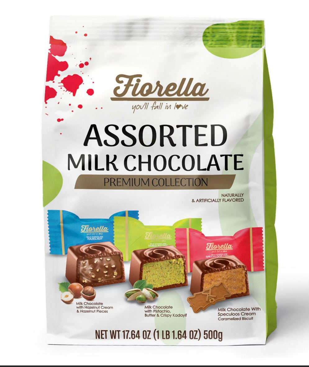Fiorella Assorted Milk Chocolate Premium Collection, 17.64 oz. product packaging