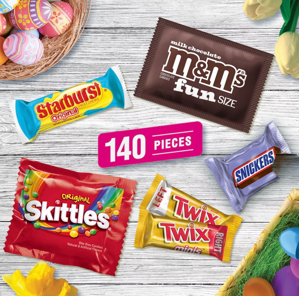 M&M's, Snickers & More Easter Candy, Easter Basket Stuffers, Bulk Bag, 140 ct. – alternate product view 2
