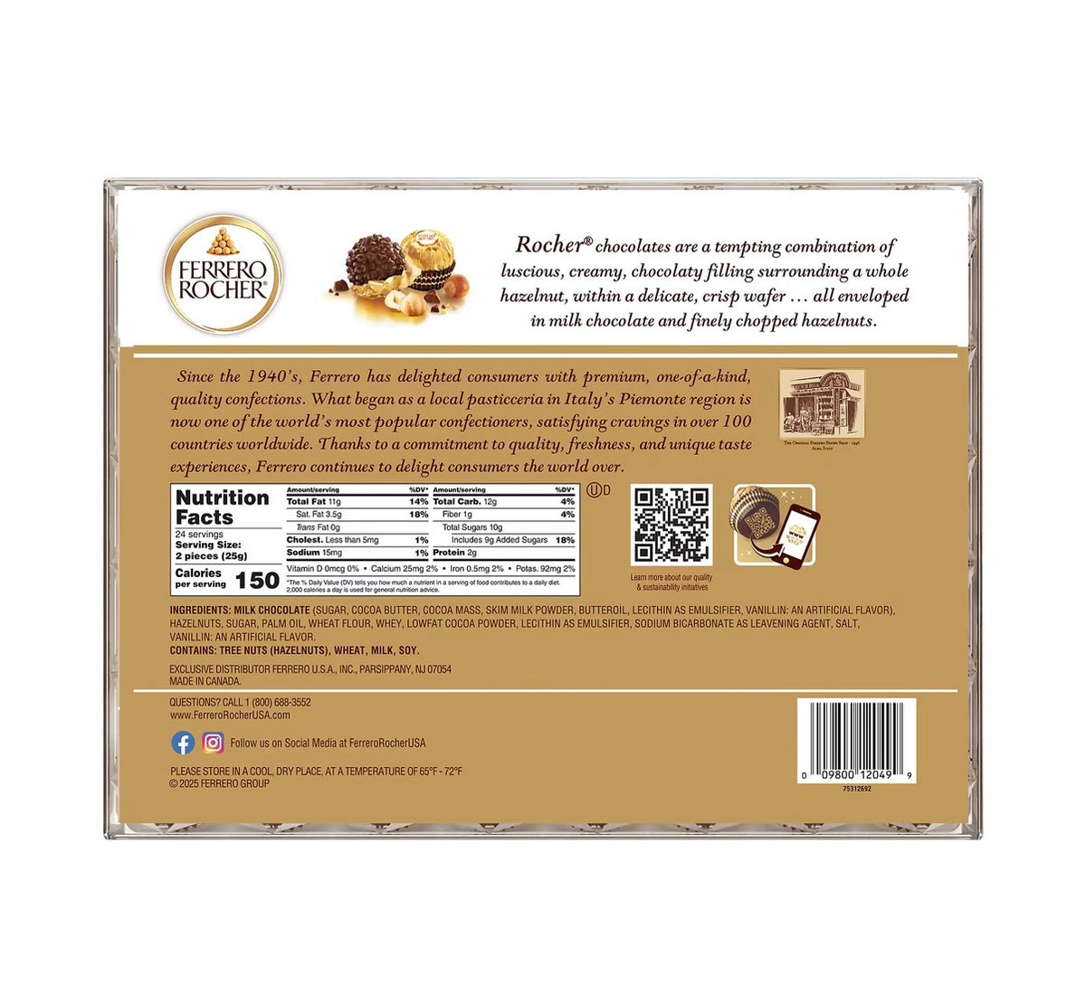 Ferrero Rocher Fine Hazelnut Chocolates, 48 ct. – alternate product view 2