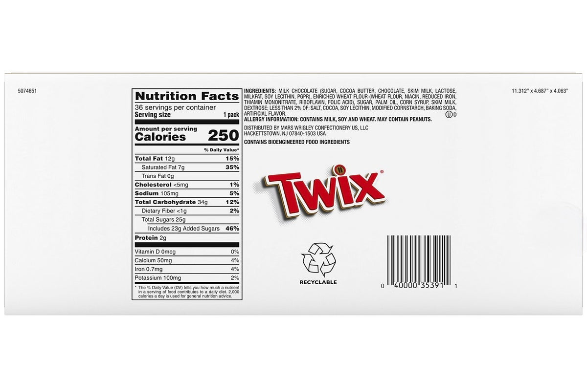 Twix Caramel Cookie Chocolate Candy Bars, Full Size Bulk Pack, 36 ct. – alternate product view 2