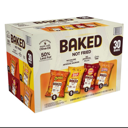 Frito-Lay Variety Pack of Snacks and Chips, Baked Mix, 30 ct.