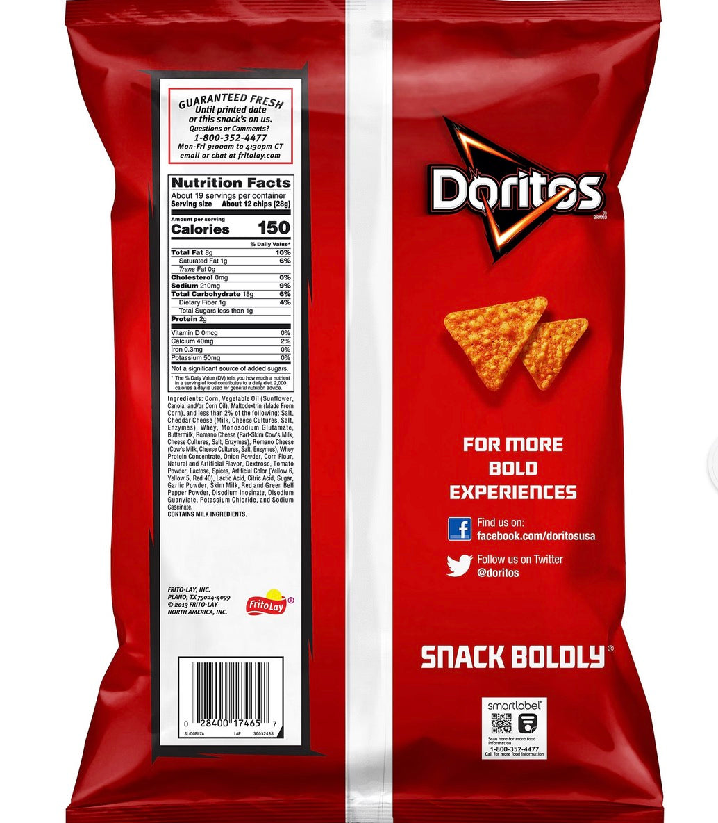 Doritos Nacho Cheese & Doritos Cool Ranch Tortilla Chips, 2 pk. – alternate product view 2
