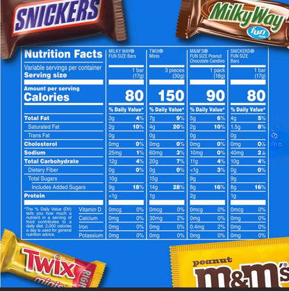 Snickers, M&M's, Milky Way and Twix Chocolate Candy Variety Pack, Bulk Bag, 115 ct. – alternate product view 3