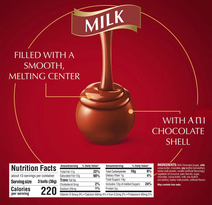 Lindt Lindor Milk Chocolate Candy Truffles, 16.1 oz. – alternate product view 4