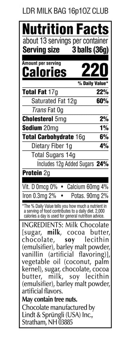 Lindt Lindor Milk Chocolate Candy Truffles, 16.1 oz. – alternate product view 5