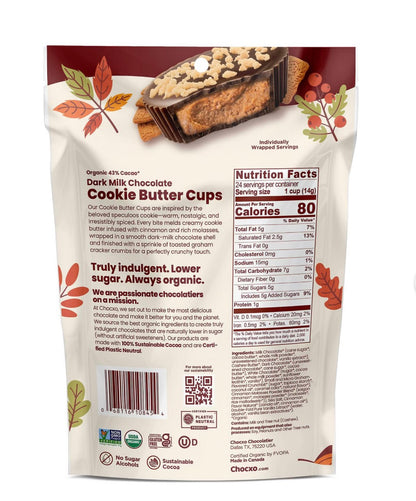 Chocxo Dark Milk Chocolate Cookie Butter Cups, Individually Wrapped, 24 ct. – alternate product view 2