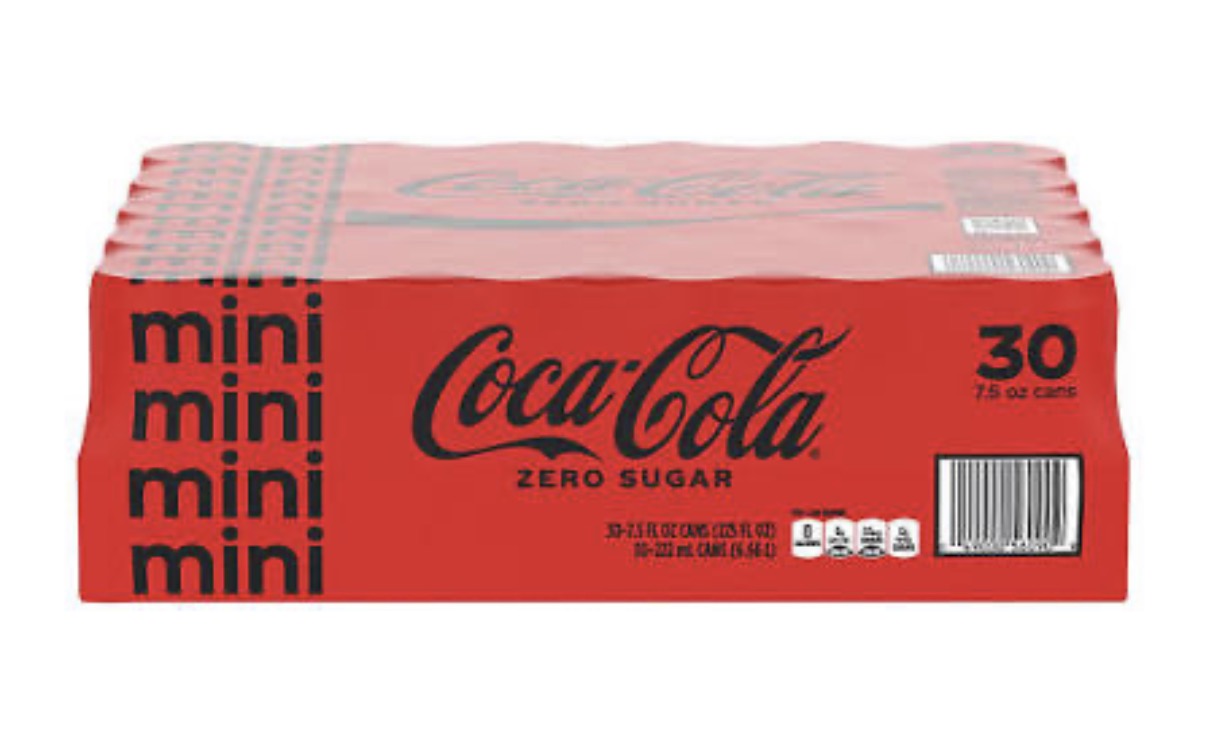 Coca-Cola Zero Sugar Zero Sugar Cola Mini Cans Club Pack (30 ct, 7.5 oz) bulk pack available from Crabtree Supply. Fast local delivery and nationwide shipping.