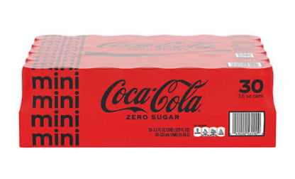 Coca-Cola Zero Sugar Zero Sugar Cola Mini Cans Club Pack (30 ct, 7.5 oz) bulk pack available from Crabtree Supply. Fast local delivery and nationwide shipping.