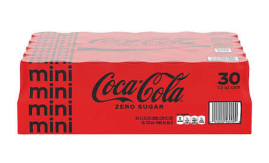 Coca-Cola Zero Sugar Zero Sugar Cola Mini Cans Club Pack (30 ct, 7.5 oz)
