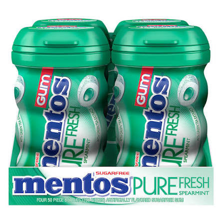 Mentos Pure Fresh Spearmint Gum, 4 pk./50 ct. product packaging
