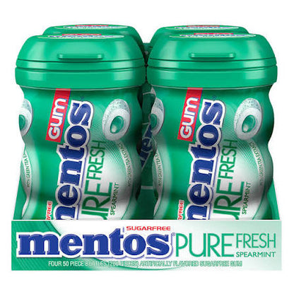 Mentos Pure Fresh Spearmint Gum, 4 pk./50 ct. product packaging
