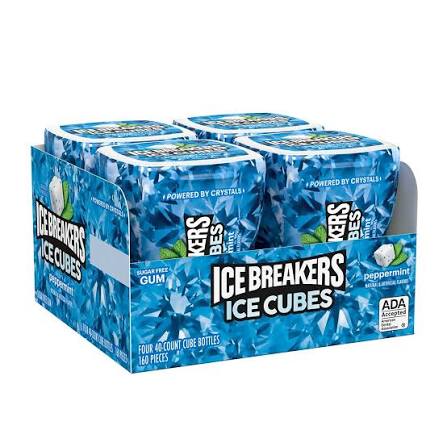 Ice Breakers Ice Cubes Peppermint Sugar-Free Gum, 4 pk./40 ct. product packaging