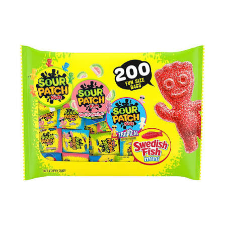 Sour Patch Kids & Swedish Fish Bulk Candy Variety Pack, 200 ct. product packaging
