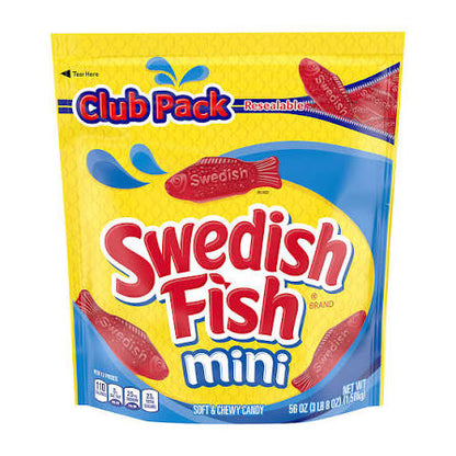 Swedish Fish Mini Soft & Chewy Candy Club Pack, 3.5 lbs. product packaging